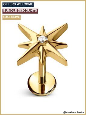 Flat Back Stud Earring Titanium ASTM-F136 for Sensitive Ears Single